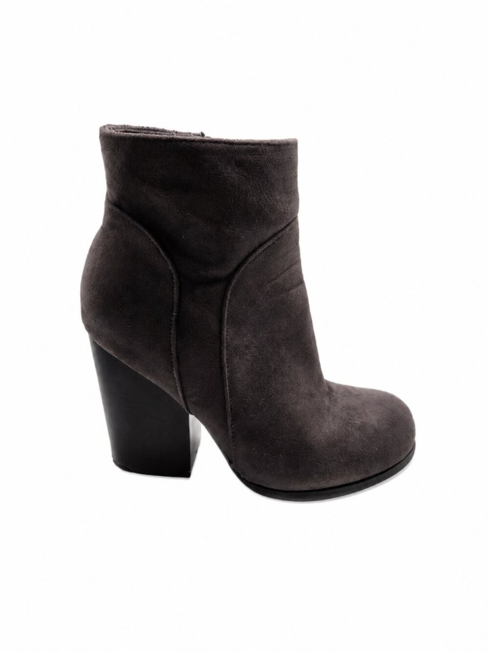 Catherine Malandrino Taupe Faux Suede Ankle Boots Block Heel 7.5